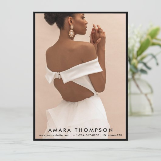 Model Actor Modeling Comp Card 4 Photo QR Code Kaart (Staand voorkant)