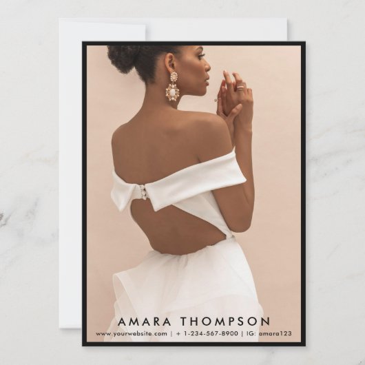 Model Actor Modeling Comp Card 4 Photo QR Code Kaart (Voorkant)