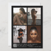 Model Actor Modeling Comp Card 5 Photo Black Kaart (Achterkant)