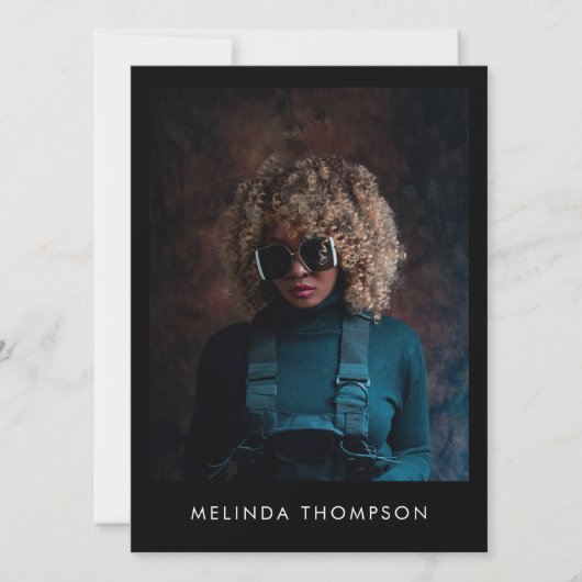 Model Actor Modeling Comp Card 5 Photo Black Kaart (Voorkant)