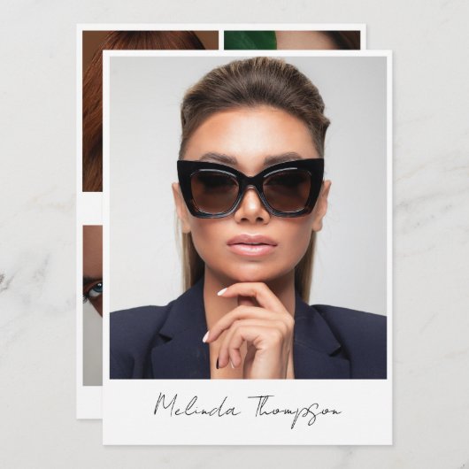 Model Actor Modeling Comp Kaart 5 Fotoscript (Voorkant / Achterkant)