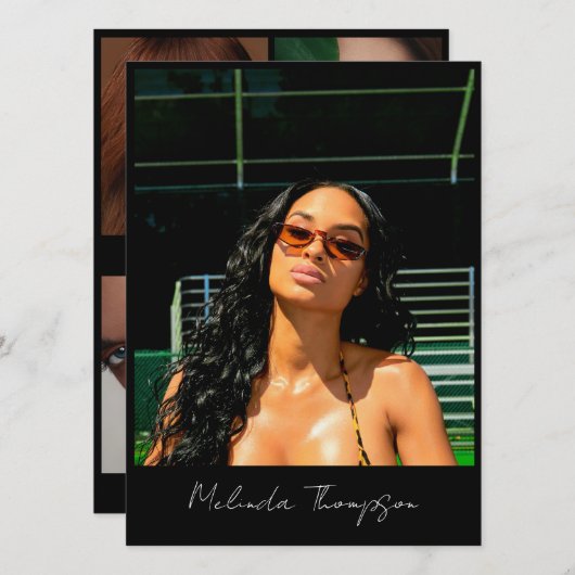 Model Actor Modellering Comp Kaart 5 Foto Influenc (Voorkant / Achterkant)