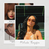 Model Actor Modellering Comp Kaart 5 Foto Influenc (Voorkant / Achterkant)