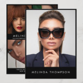 Model Actor Modellering Comp Kaart 5 Foto Zwart (Voorkant / Achterkant)