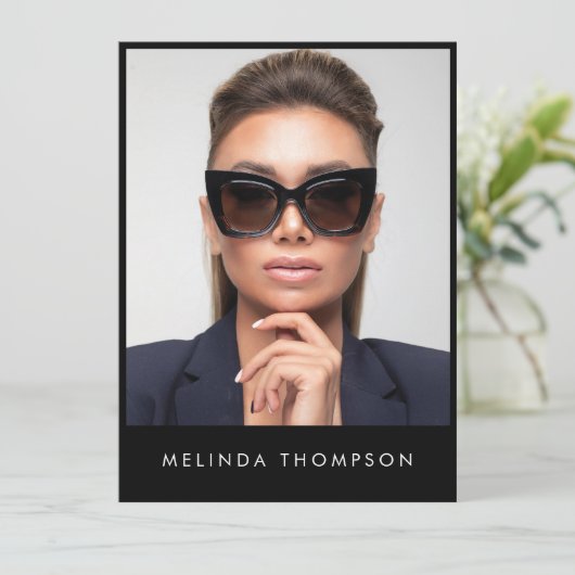 Model Actor Modellering Comp Kaart 5 Foto Zwart (Staand voorkant)