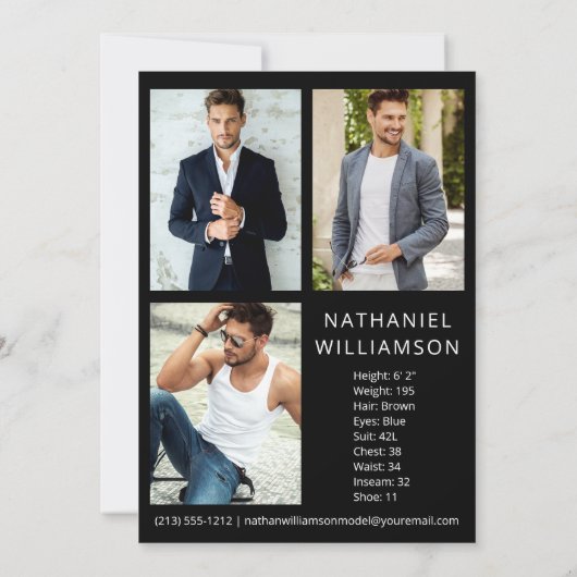 Model Actor Modern Pro 4 Foto's Comp Kaart (Achterkant)