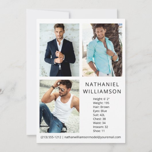 Model Actor Modern Pro 4 Photo Comp Kaart (Achterkant)