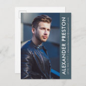 Model Actor Photo Comp Card Blue AP-Briefkaart Briefkaart (Voorkant / Achterkant)