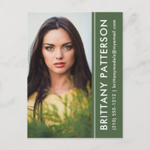 Model Actor Photo Comp Card Green Briefkaart