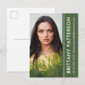 Model Actor Photo Comp Card Green Briefkaart (Voorkant / Achterkant)