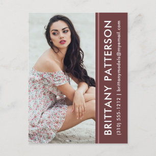 Model Actor Photo Comp Card Rust Stripe Briefkaart