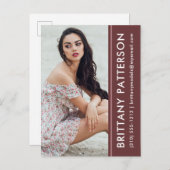 Model Actor Photo Comp Card Rust Stripe Briefkaart (Voorkant / Achterkant)