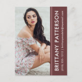 Model Actor Photo Comp Card Rust Stripe Briefkaart (Voorkant)