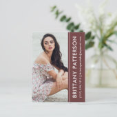 Model Actor Photo Comp Card Rust Stripe Briefkaart (Staand voorkant)