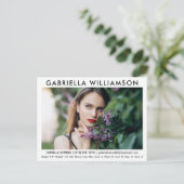 Model Actor Photo Comp Card White Briefkaart (Staand voorkant)