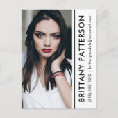 Model Actor Photo Comp Card White Stripe Briefkaar Briefkaart (Voorkant)