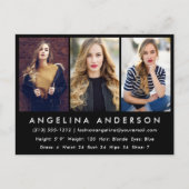 Model Actor Photo Comp Card (zwart Briefkaart) Briefkaart (Voorkant)