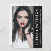 Model Actor Photo Comp Kaart 5x7 Black Stripe (Voorkant)