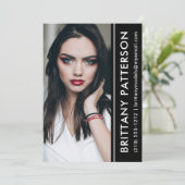 Model Actor Photo Comp Kaart 5x7 Black Stripe (Staand voorkant)