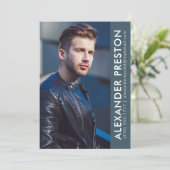 Model Actor Photo Comp Kaart 5x7 Blue AP (Staand voorkant)