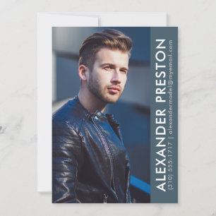 Model Actor Photo Comp Kaart 5x7 Blue AP