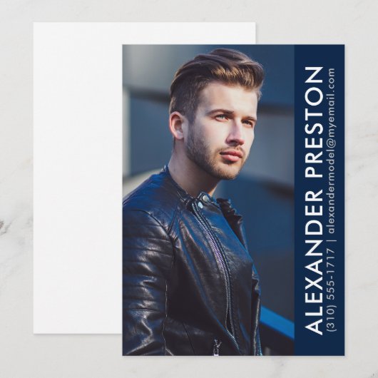 Model Actor Photo Comp Kaart 5x7 Dk Blue AP (Voorkant / Achterkant)