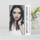 Model Actor Photo Comp Kaart 5x7 White Stripe (Staand voorkant)