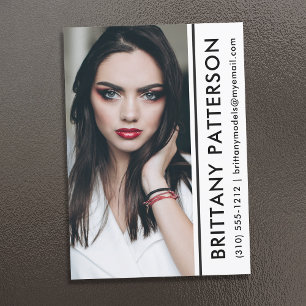 Model Actor Photo Comp Kaart 5x7 White Stripe