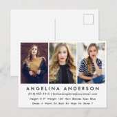 Model Actor Photo Comp-kaart - Briefkaart (Voorkant / Achterkant)