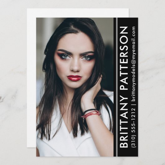 Model Actor Photo Pro Comp Kaart Black Stripe (Voorkant / Achterkant)
