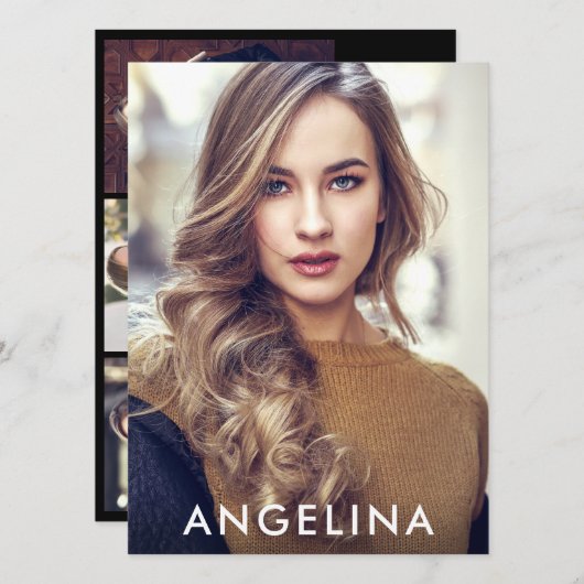 Model Actor Photo Professional Comp Kaart zwart W (Voorkant / Achterkant)