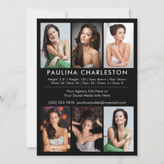 Model Actor Pro 5.5x7.5 Comp Zed Kaart 7 Foto (Achterkant)