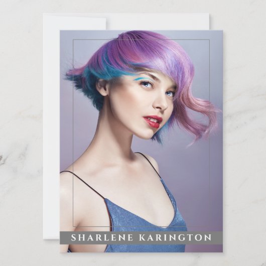 Model Actor Pro Comp Card 4 Foto 2 Sided Grey Kaart (Voorkant)