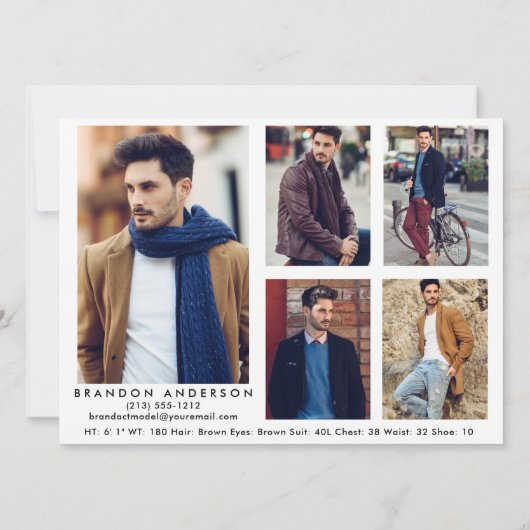 Model Actor Pro Comp Kaart 5 Foto terug White (Achterkant)