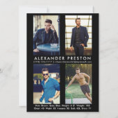 Model Actor Pro Comp-kaart Mannelijk 5 Foto zwart Kaart (Achterkant)