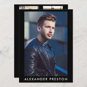 Model Actor Pro Comp-kaart Mannelijk 5 Foto zwart Kaart