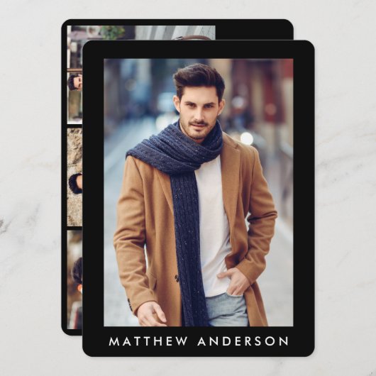 Model Actor Professional Foto Comp Kaart Black R (Voorkant / Achterkant)