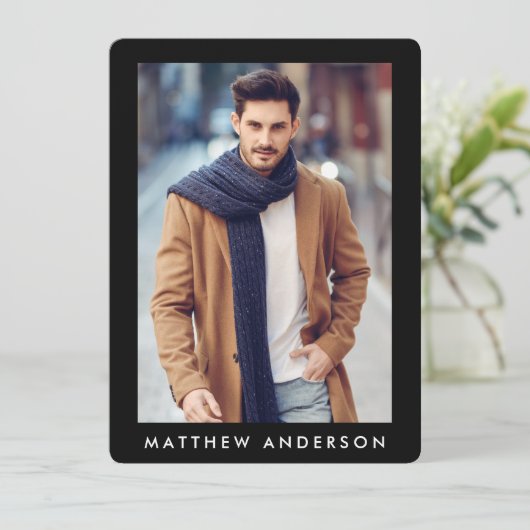 Model Actor Professional Foto Comp Kaart Black R (Staand voorkant)