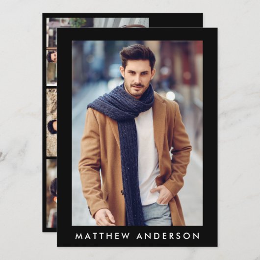 Model Actor Professional Photo Comp Kaart Black (Voorkant / Achterkant)