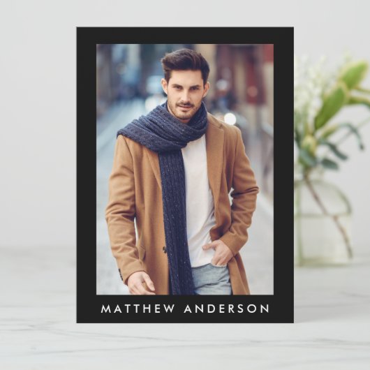 Model Actor Professional Photo Comp Kaart Black (Staand voorkant)
