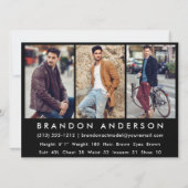 Model Actor Professional Photo Comp Kaart Blk W (Achterkant)