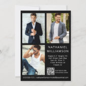 Model Actor QR Code 4 Foto's Pro Comp Kaart (Achterkant)