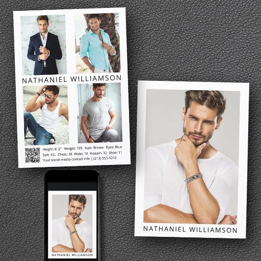 Model Actor QR Code 5 Photo Pro Comp Kaart