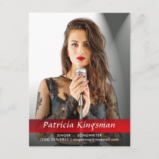 Model Actor Singer Songwriter Foto Comp Zed Card Briefkaart (Voorkant)