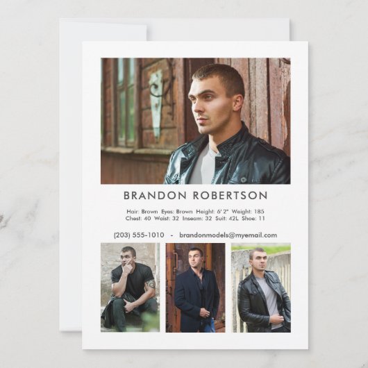 Model Actor Zed Comp Kaart 5 Foto 5.5x7.5 Pro (Achterkant)