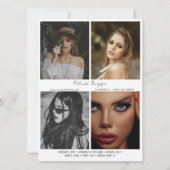 Model Actrice Modeling Comp Kaart 5 Foto Wit (Achterkant)