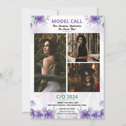 Model Casting Call Flyer Sjabloon (Voorkant)