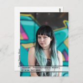 Model Comp Card-Get jouw naam. Briefkaart (Voorkant / Achterkant)