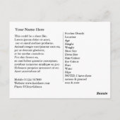 Model Comp Card-Get jouw naam. Briefkaart (Achterkant)