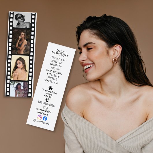 Model Composietkaart Filmstrook Visitekaartje